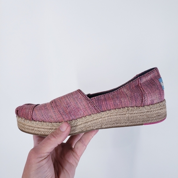 Toms Platform Alpargatas Espadrilles - Pink, Size 6.5* - Picture 3 of 6